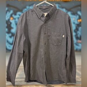 Timberland Men's Blue and Tan Button Down Slim Fit Shirt